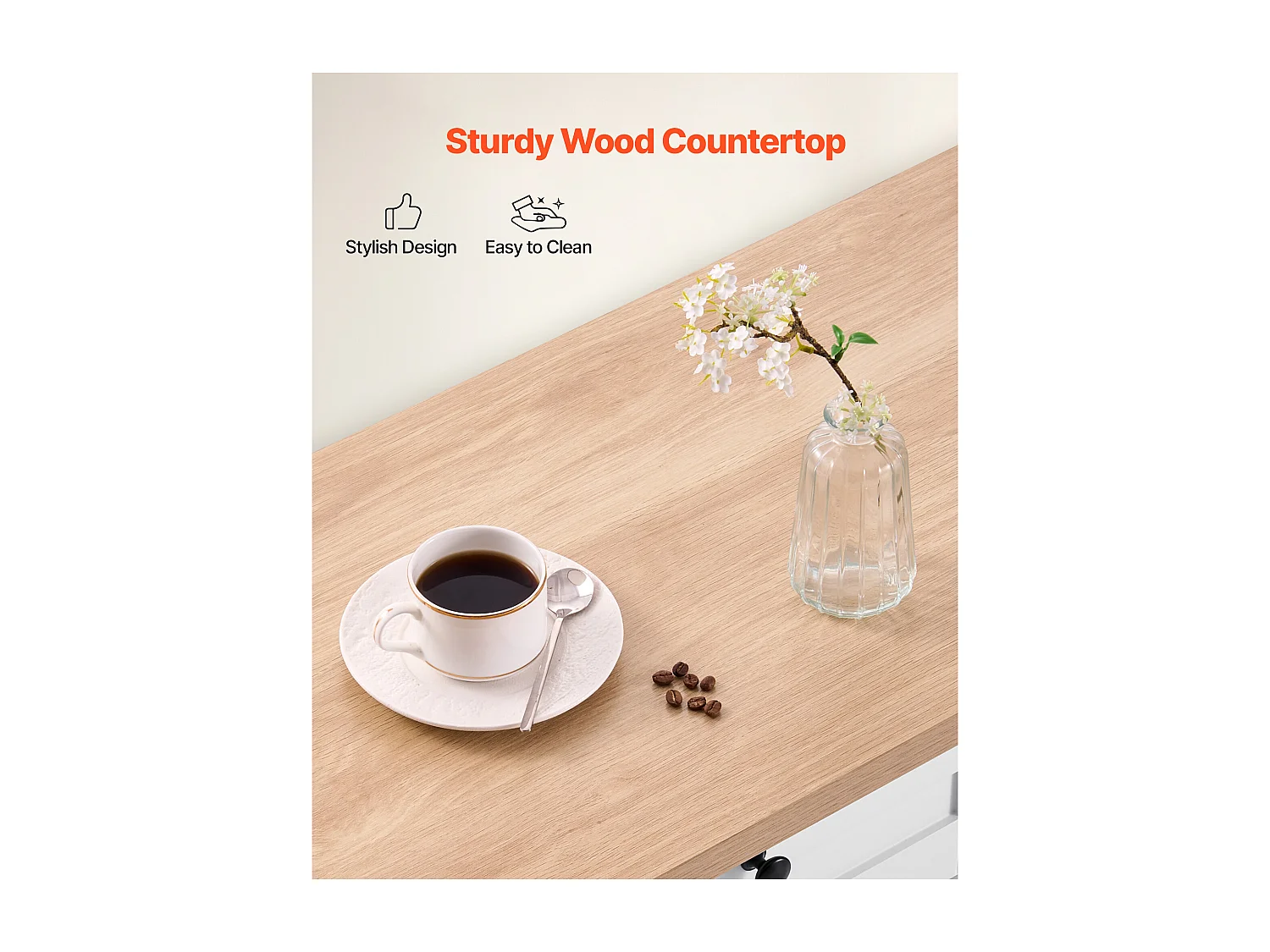 Desserte de Cuisine SucceBuy sur Roulettes, 153 cm de Large, Îlot Central Mobile avec Abattant, 2 Tiroirs, pour Salle à Manger Garde-Manger