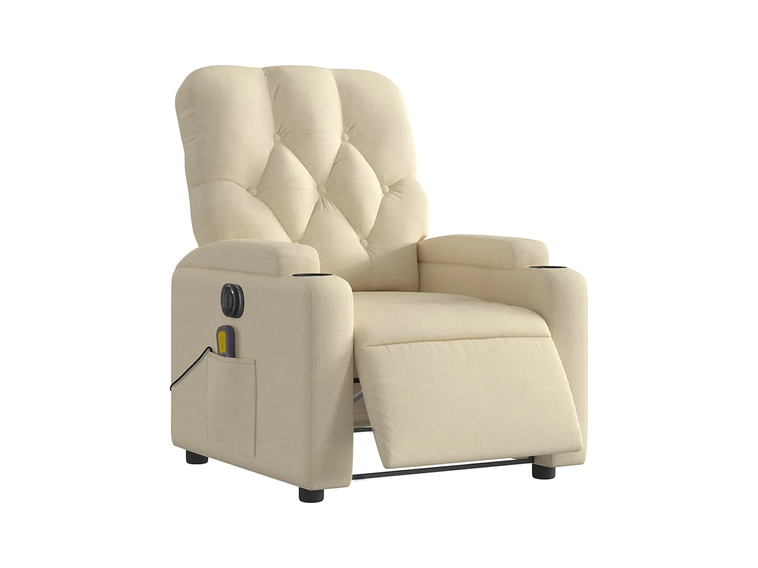 Sillón de relax | Sillón reclinable de masaje eléctrico tela color crema SHL3853
