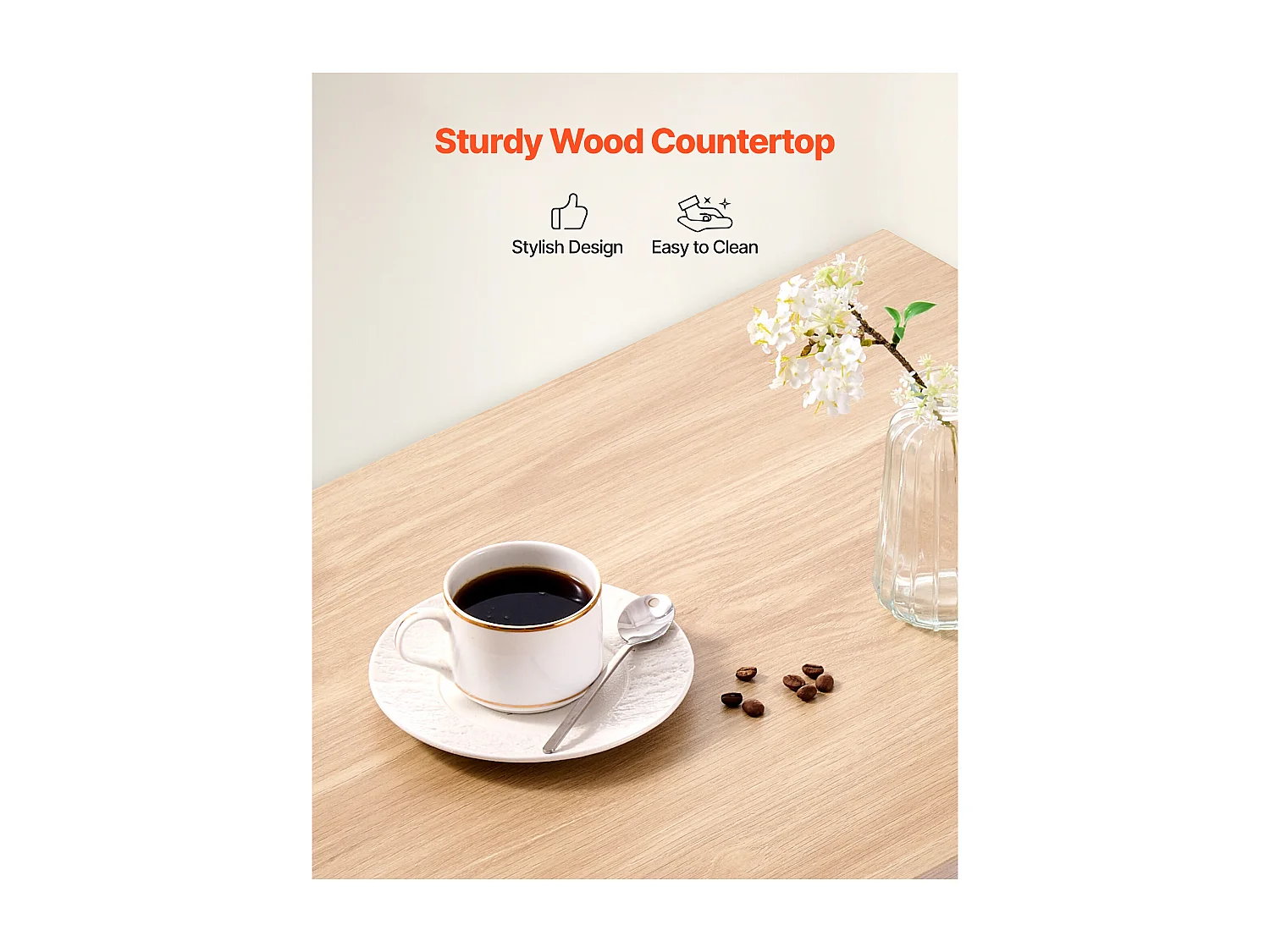 Keukentrolley SucceBuy op Wieltjes, met Blad 55x45 cm, Verrijdbaar Kookeiland met Lade, Meubel voor Magnetron, Eetkamer, Voorraadkast