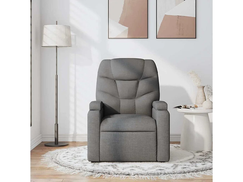 Fauteuil inclinable-Chaise de relax-Fauteuil de Massage Gris foncé Tissu SHL2831