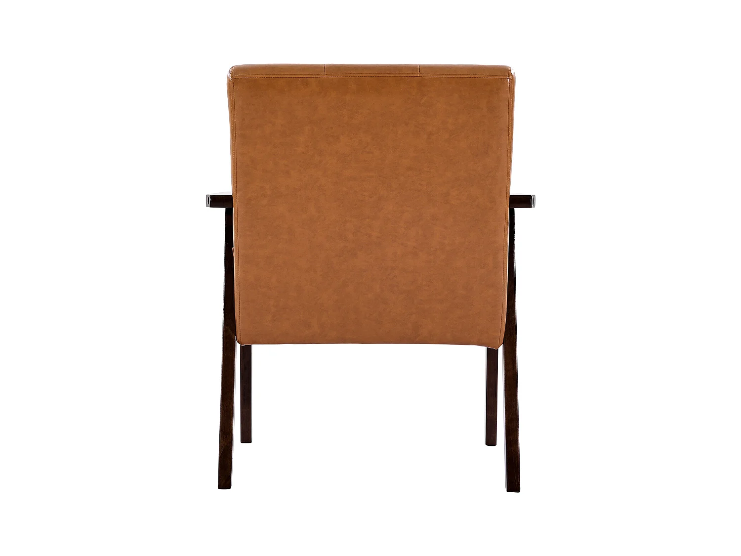 Fauteuil d'Appoint SucceBuy, avec Cadre en Bois Massif et Pieds Antidérapants, Chaise d'Accent avec Cuir Synthétique et Coussin Moelleux, pour Chambre, Bureau