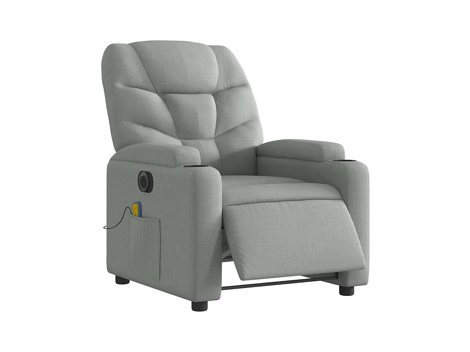 Sillón de relax | Sillón reclinable de masaje eléctrico tela gris claro SHL9770