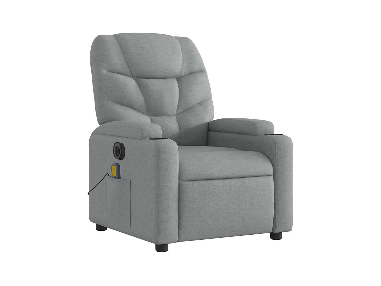 Sillón de relax | Sillón reclinable de masaje eléctrico tela gris claro SHL9770