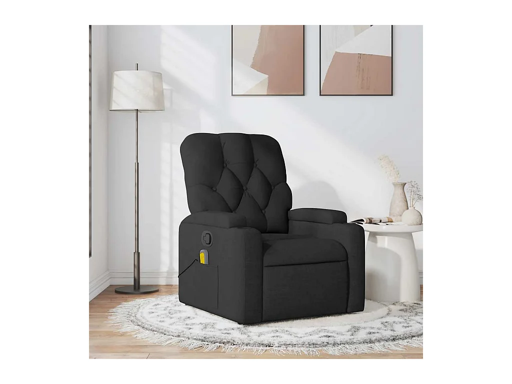 Sillón de relax | Sillón reclinable de masaje de tela negro SHL6873