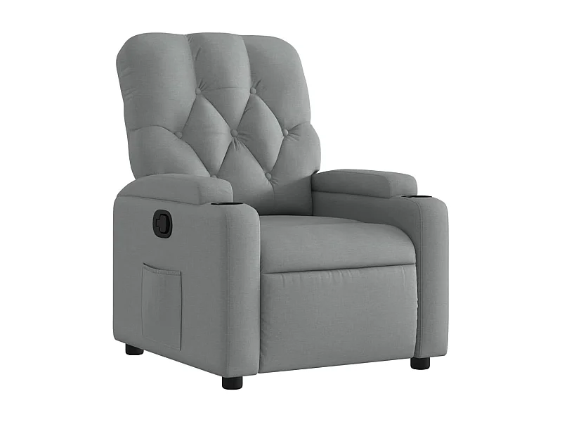 Fauteuil inclinable-Fauteuil salon Gris clair Tissu SHL3215