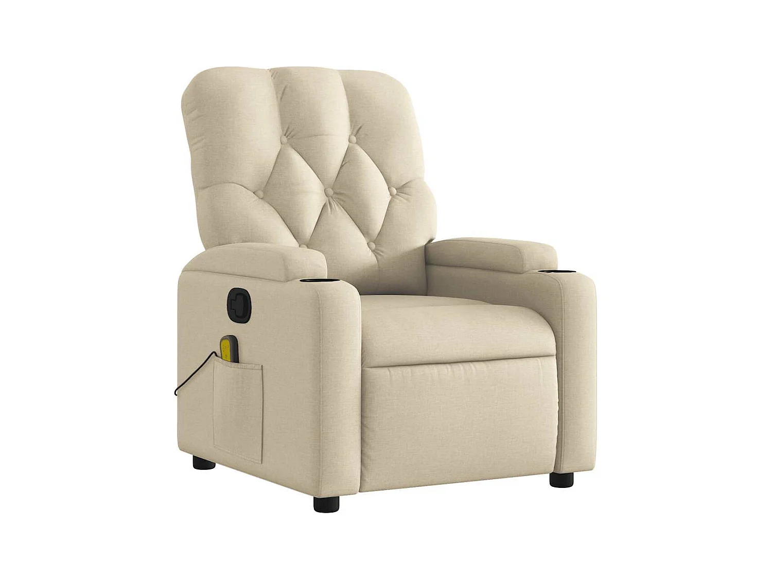 Poltrona de massagens reclinável tecido cor creme SHL260677