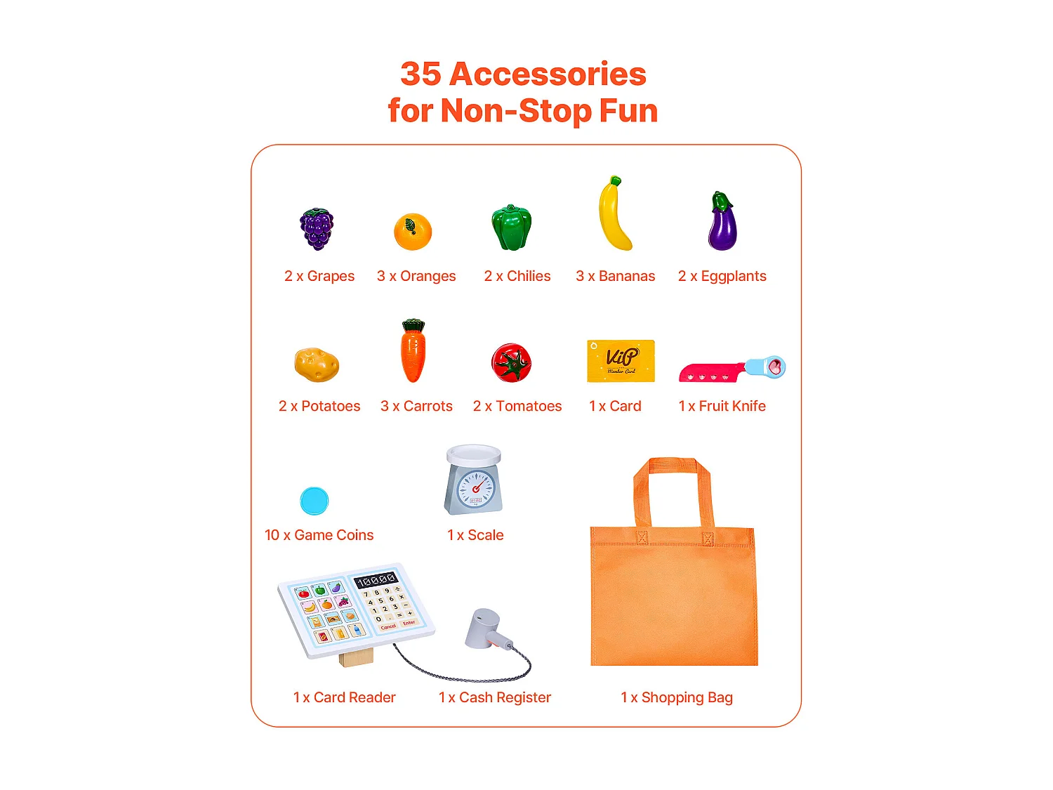 Supermercato per Bambini SucceBuy, 72 x 90 x 89 cm, Negozio per Bambini, Gioco di Spesa, Negozio in MDF, per Bambini e Bambine dai 3 Anni in Su