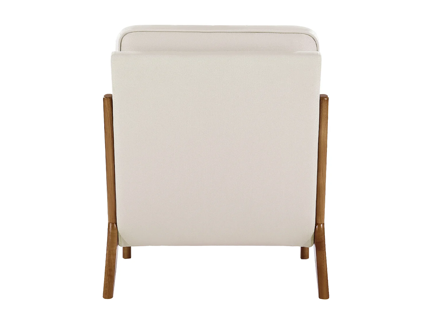 Fauteuil d'Appoint SucceBuy, Cadre en Bois Massif et Pieds Antidérapants, Chaise d'Accent avec Tissu en Lin et Coussin de Siège 14,5 cm, pour Chambre, Bureau