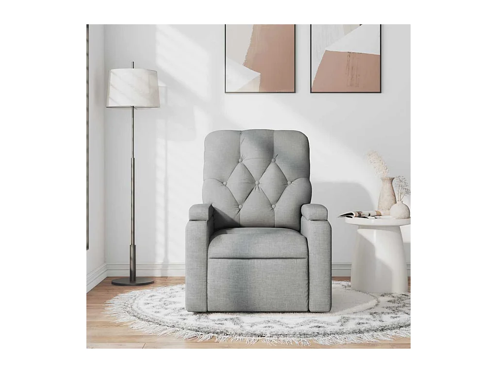Poltrona de massagens reclinável tecido cinzento-claro SHL601299