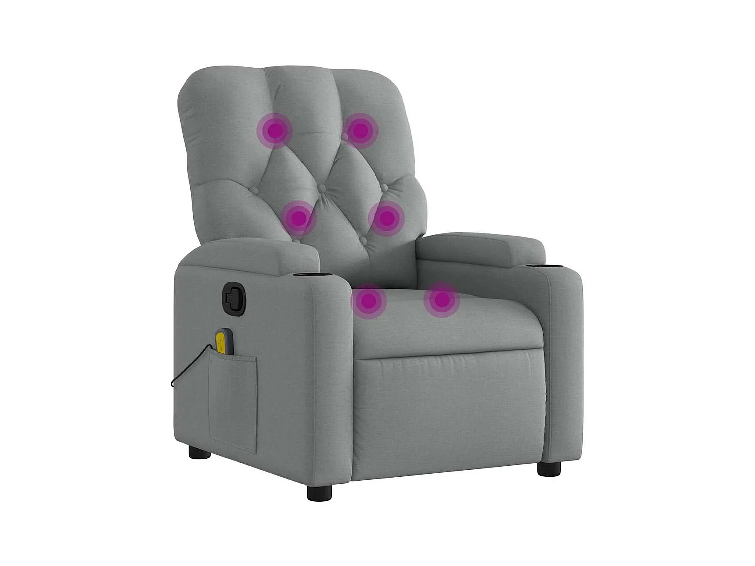 Fauteuil inclinable-Chaise de relax-Fauteuil de Massage Gris clair Tissu SHL1133