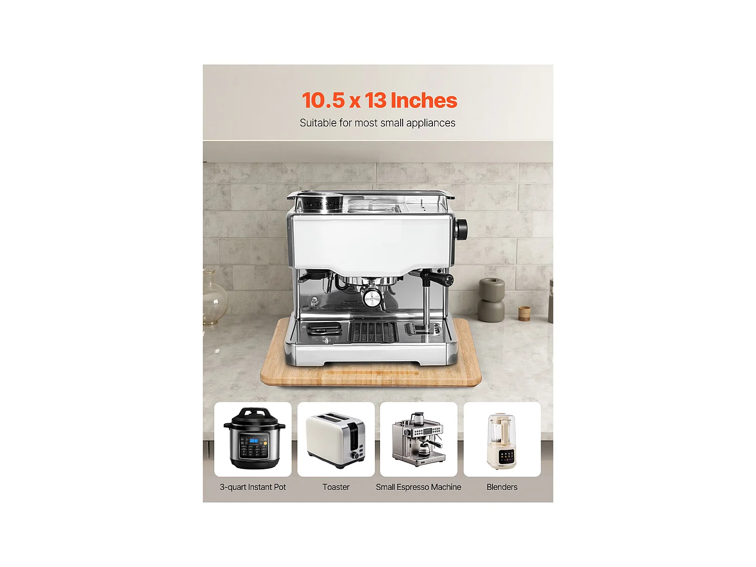 Plateau Coulissant SucceBuy pour Appareils de Cuisine, 26,7x33 cm, Planche Mobile pour Cafetière, Petit Électroménager Cuisine, Couleur Bois