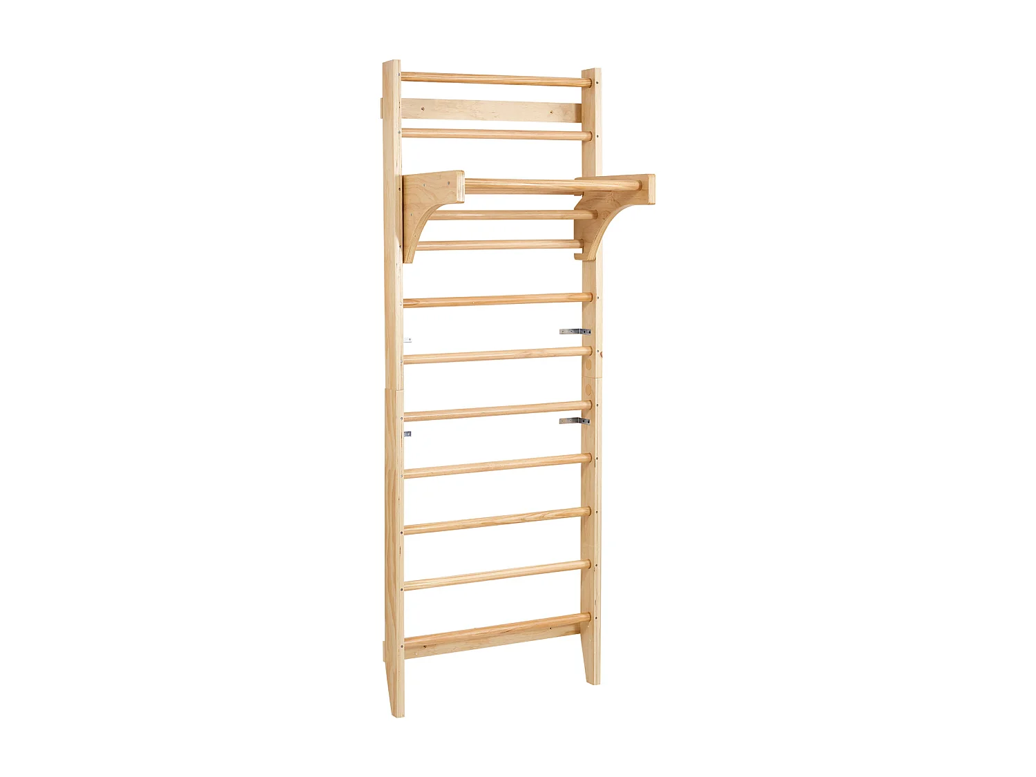 Spalliera in Legno Massello SucceBuy, Scala a Muro 10 Livelli, Capacità di Carico 99,8 kg, Attrezzatura Ginnica con Sbarra per Trazioni, Ideale per Arrampicata