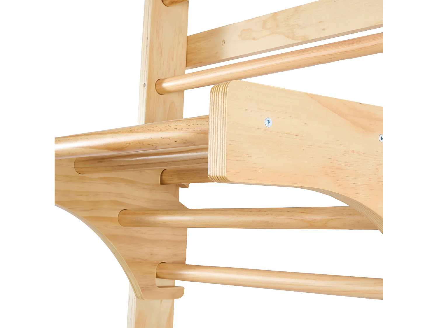 Spalliera in Legno Massello SucceBuy, Scala a Muro 10 Livelli, Capacità di Carico 99,8 kg, Attrezzatura Ginnica con Sbarra per Trazioni, Ideale per Arrampicata