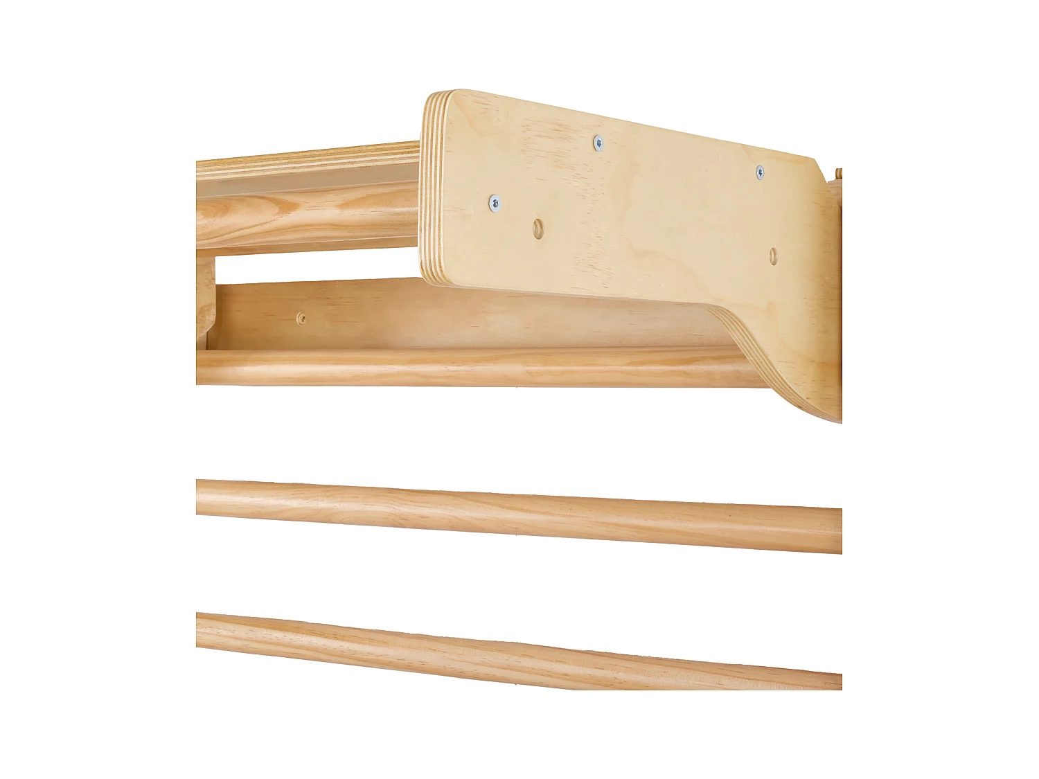 Espaldera de Madera Maciza SucceBuy, Escalera Sueca de Pared 15 Niveles, Carga 99,8 kg, con Tobogán, Barra de Dominadas, Anillas de Gimnasia, Asiento Columpio