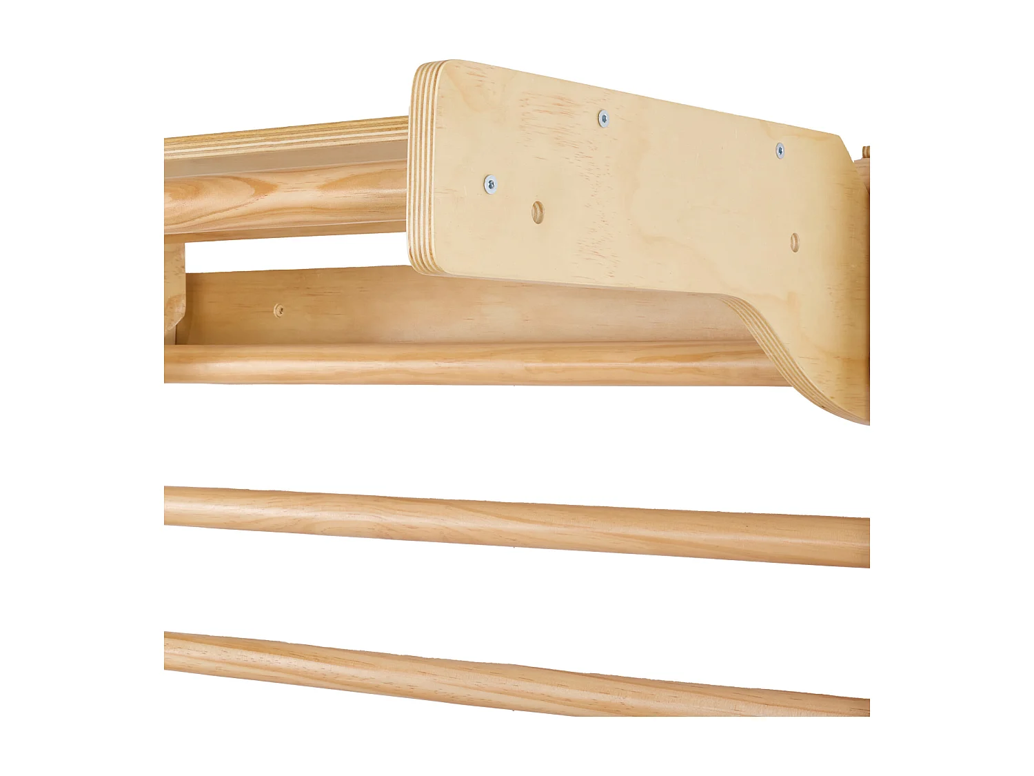 Klettergerüst aus Massivholz SucceBuy, Schwedische Wandleiter 15 Sprossen, Belastung 99,8 kg, mit Rutsche, Klimmzugstange, Turnringen, SchaukelSitz