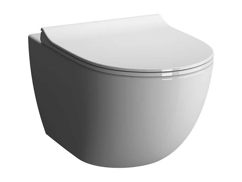 WC suspendu compact sans bride VITRA Sento blanc brillant + abattant