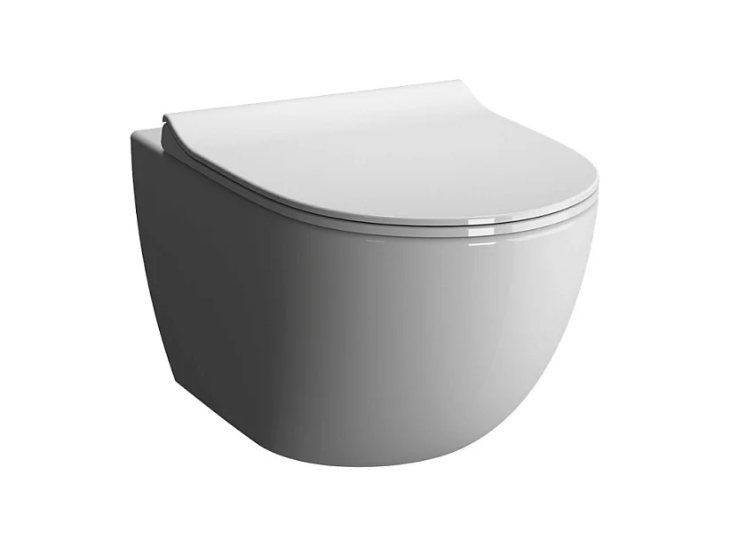 WC suspendu compact sans bride VITRA Sento blanc brillant + abattant