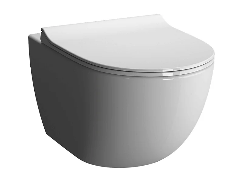 WC suspendu compact sans bride VITRA Sento blanc brillant + abattant