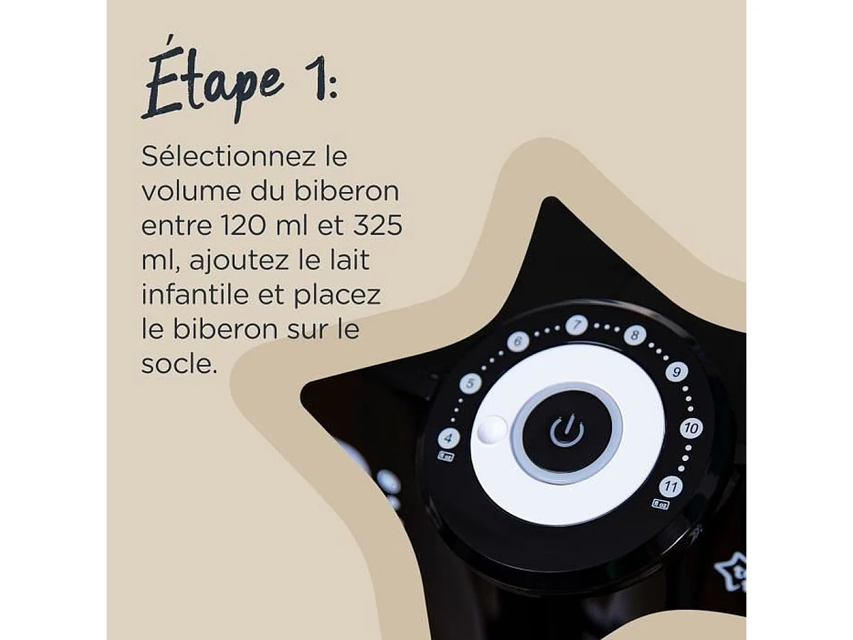 TOMMEE TIPPEE Perfect Prep - preparateur de biberon - nouvelle fonction hot shot - noir