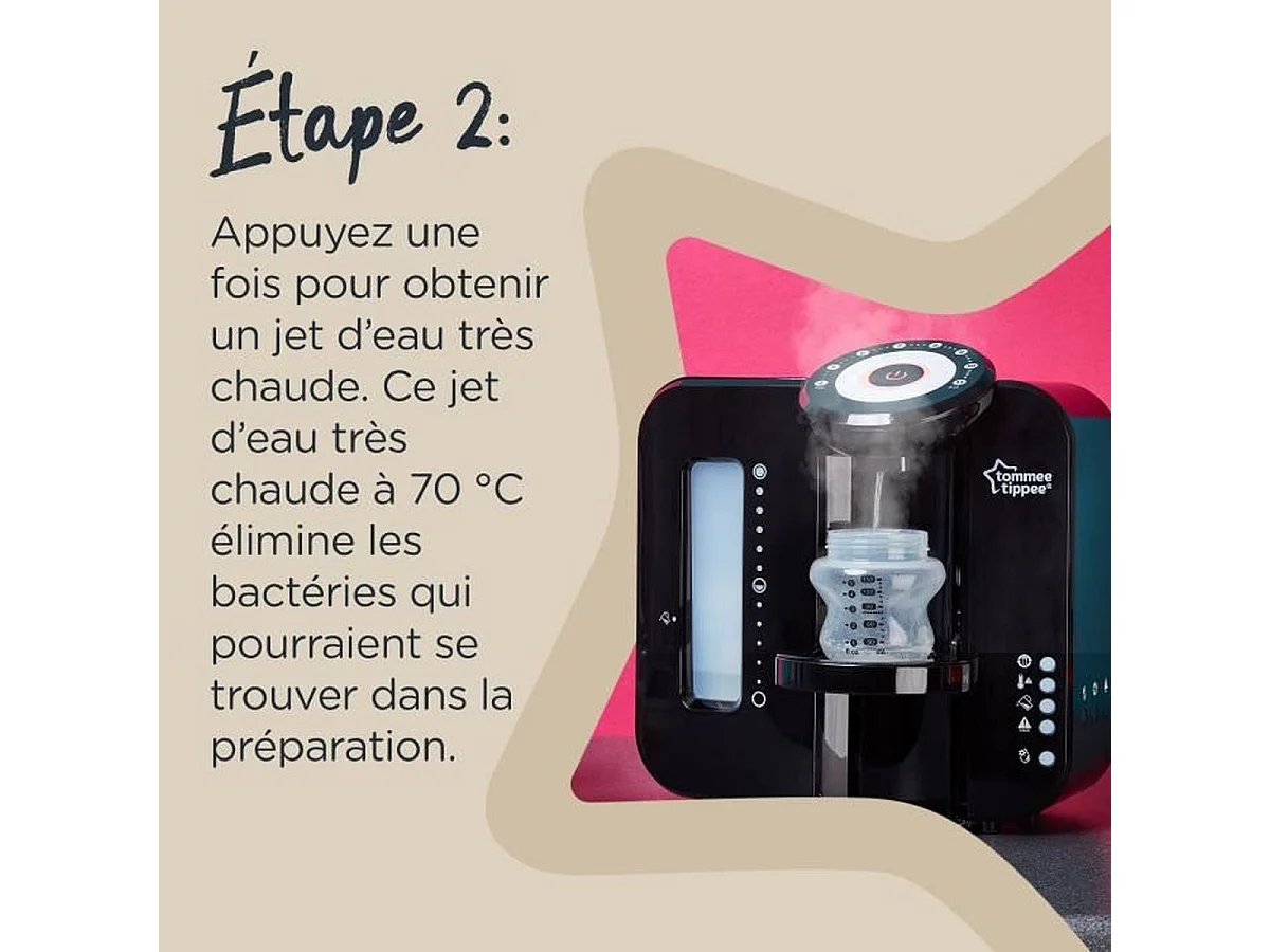 TOMMEE TIPPEE Perfect Prep - preparateur de biberon - nouvelle fonction hot shot - noir