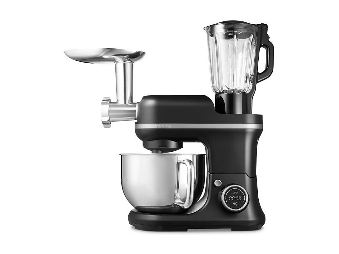 Robot pâtissier 3-en-1- MEDION - MD18430 - 1200 W - 5 L - 8 vitesses - Fonction hachoir - Noir