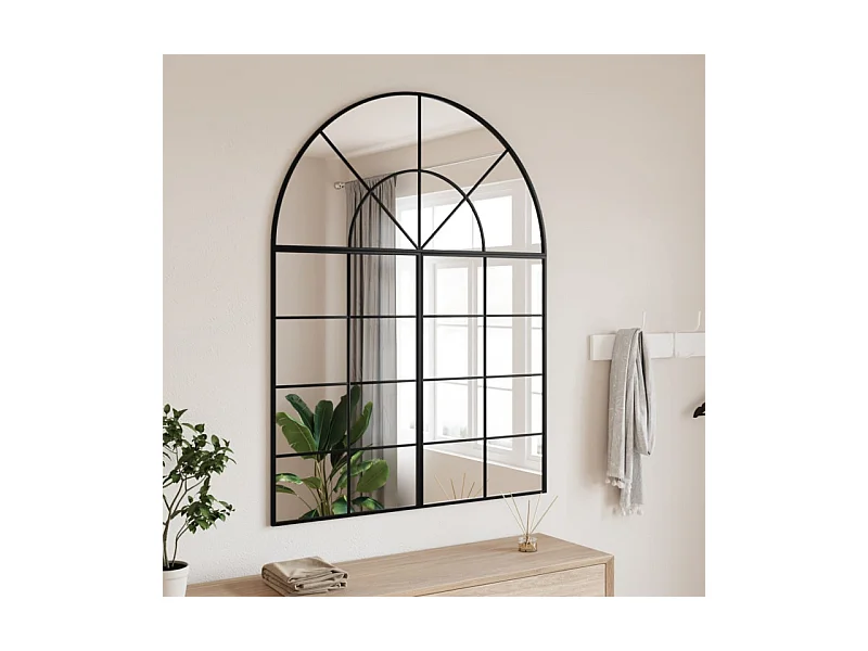 Miroir mural noir 100x130 cm arche fer