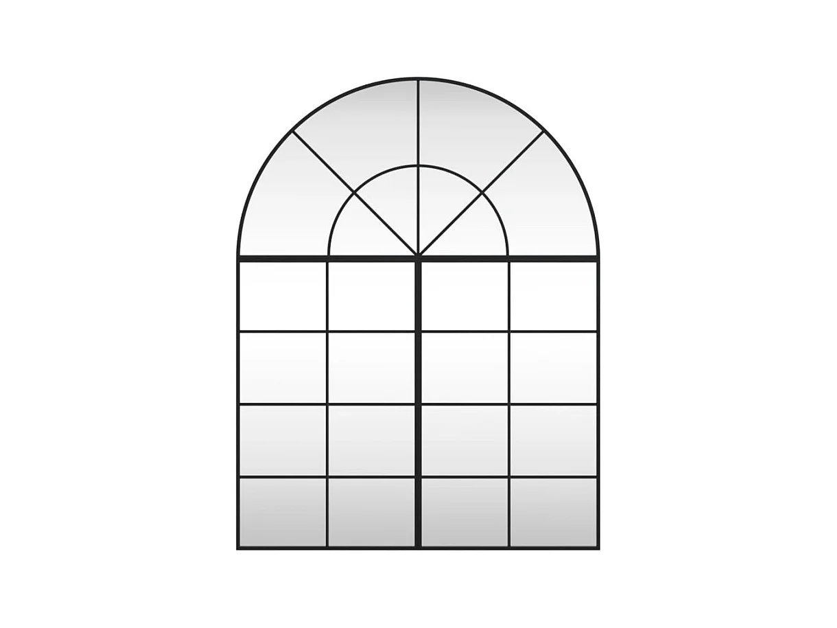 Miroir mural noir 100x130 cm arche fer