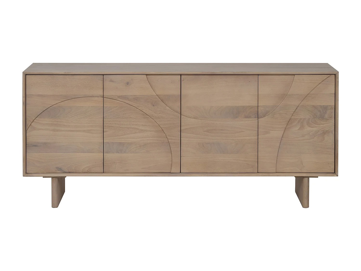 Credenza 4 ante in legno di mango Naturale chiaro - BERLAMA di Maison Céphy