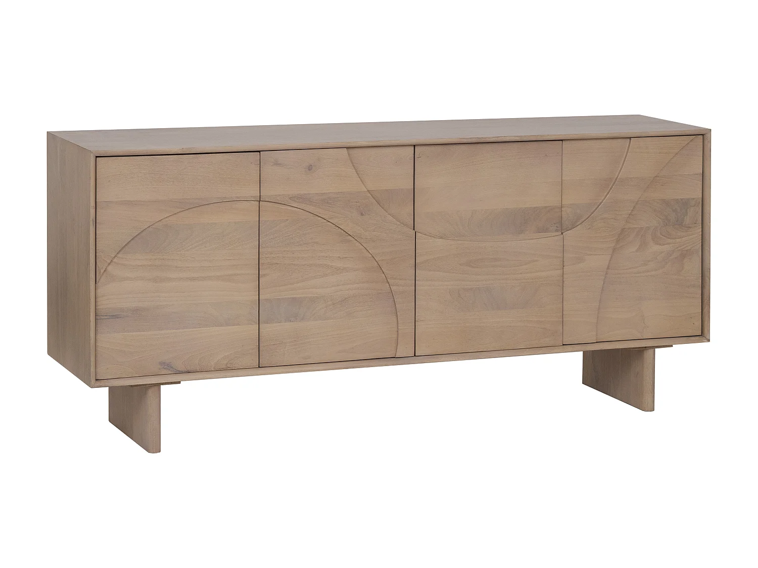 Credenza 4 ante in legno di mango Naturale chiaro - BERLAMA di Maison Céphy