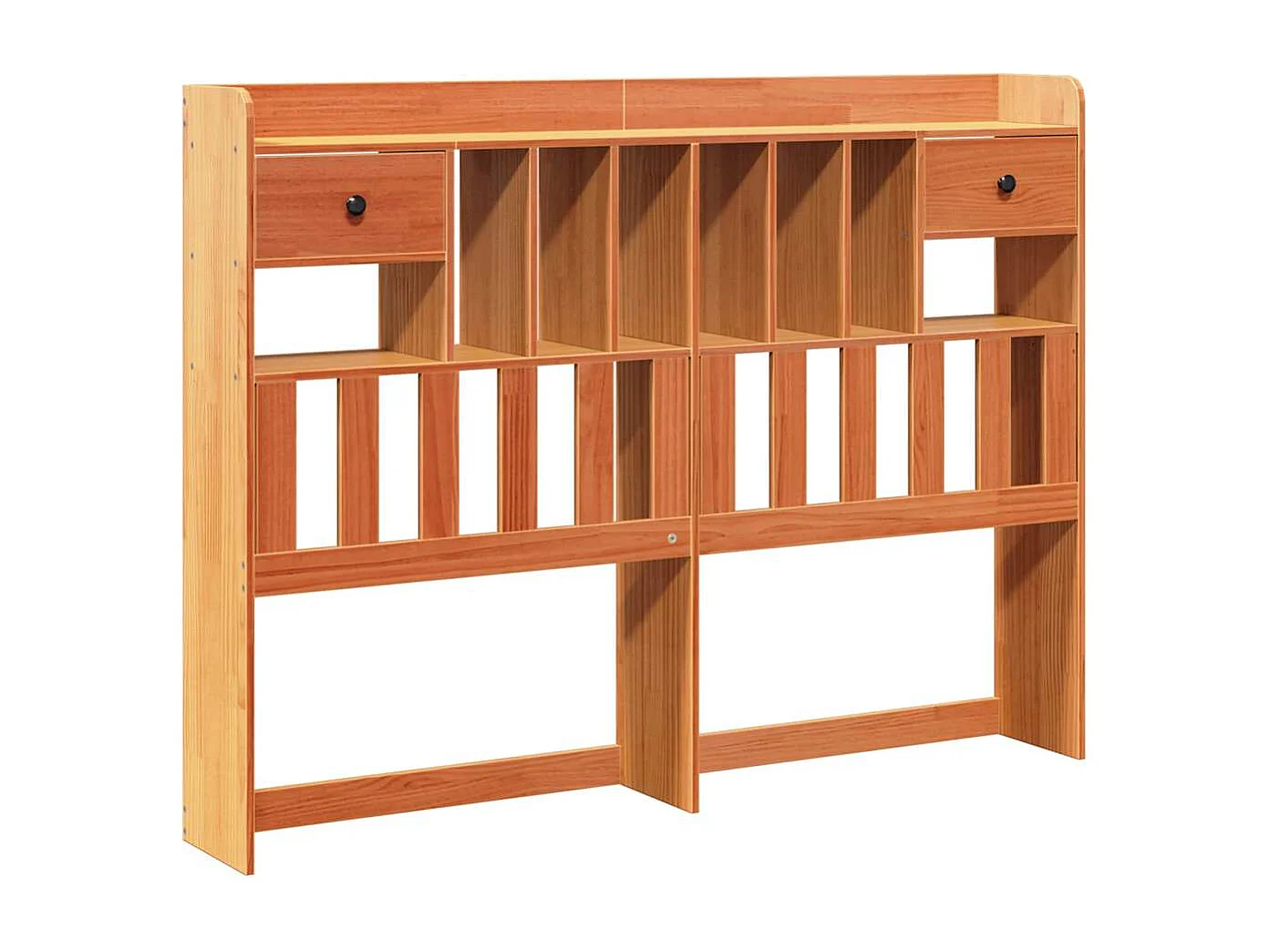 Cabecero de Cama | Cabezal de cama | Mueble de cabecero almacenaje madera maciza pino marrón 140 cm