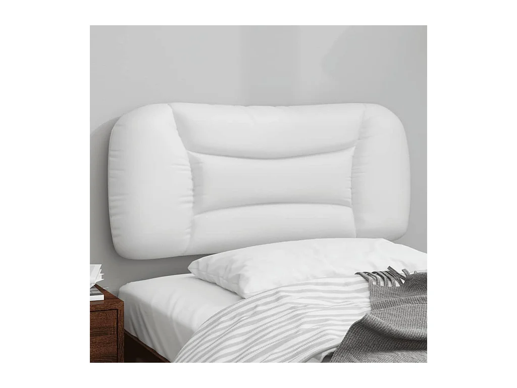 Cabecero de Cama | Cabezal de cama | Mueble de cabecero acolchado Hvar cuero sintético blanco 80 cm