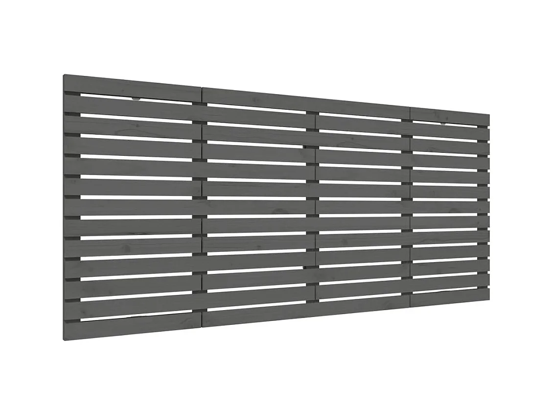 Tête de lit murale | Panneau de tête pour lit Moderne  Gris 166x3x91,5 cm Bois massif de pin