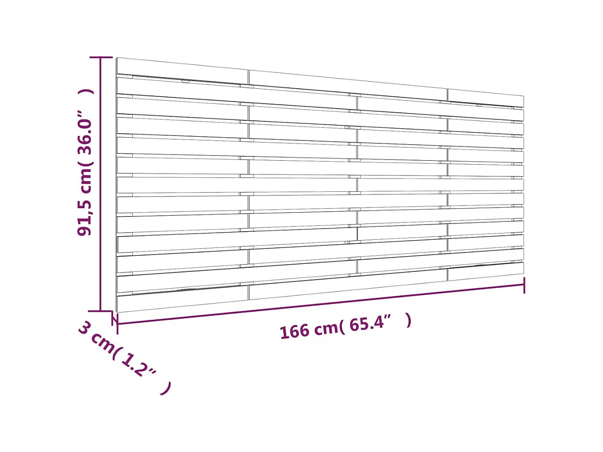 Tête de lit murale | Panneau de tête pour lit Moderne  Gris 166x3x91,5 cm Bois massif de pin