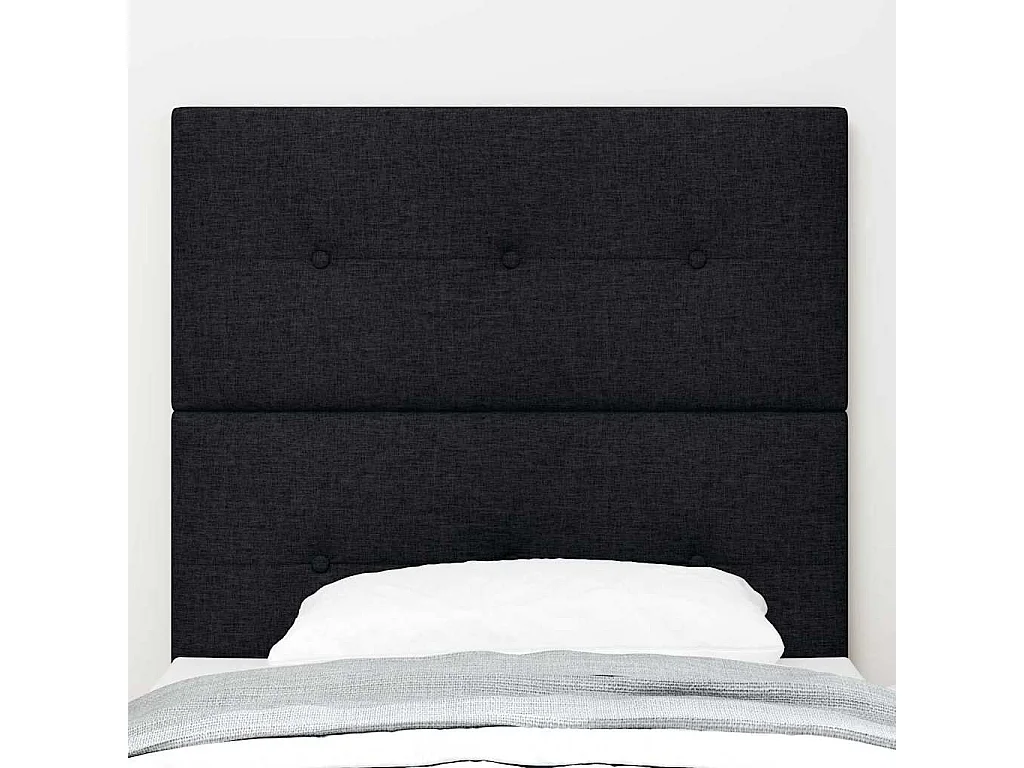Tête de Lit | Panneau de tête pour lit Moderne LED avec des lumières à LED Noir 100 cm tissu