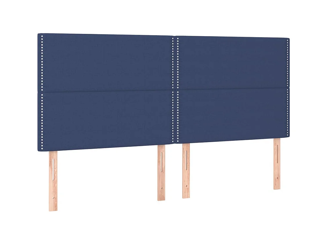 Cabeceros | Cabezal de cama | Mueble de cabecero 4 unidades de tela azul 90x5x78/88 cm