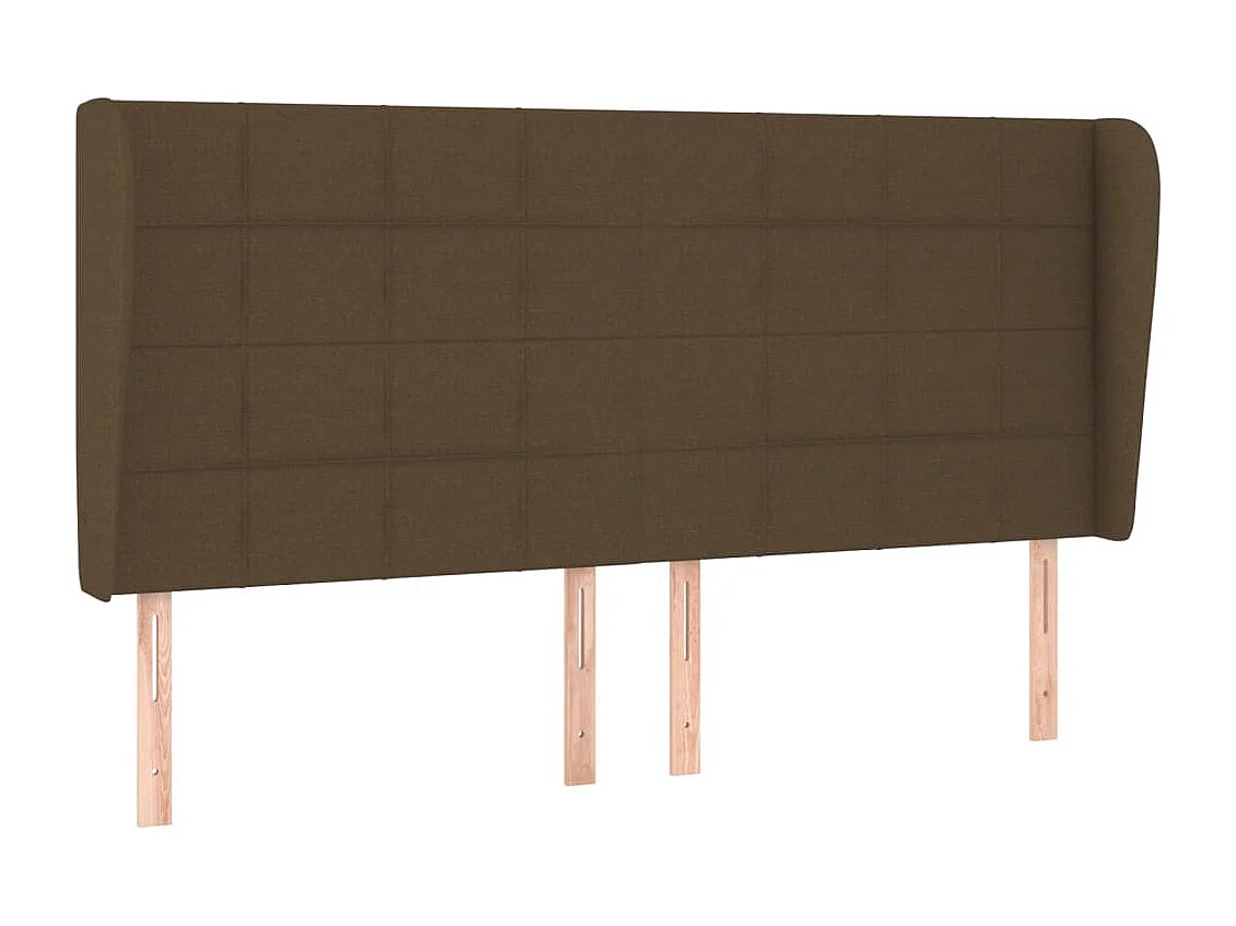 Hoofdbord | Hoofdeinde met randen 183x23x118/128 cm stof donkerbruin