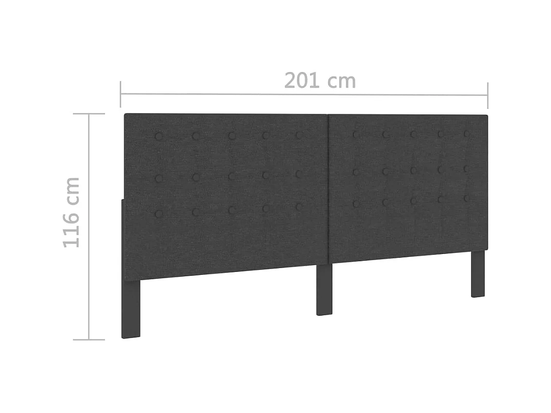 Tête de Lit | Panneau de tête pour lit Moderne touffetée Gris foncé Tissu 200x200 cm