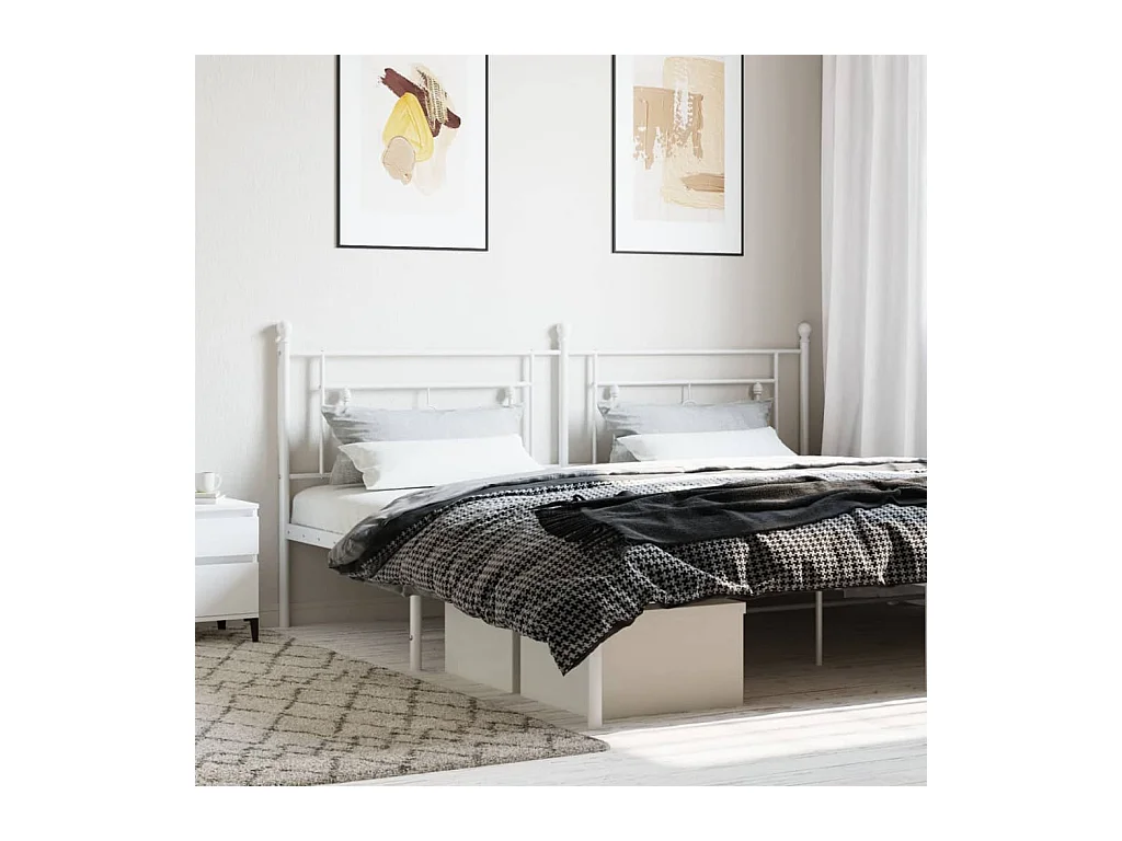 Mueble cabecero | Cabezal de cama | Cabecero de metal blanco 193 cm