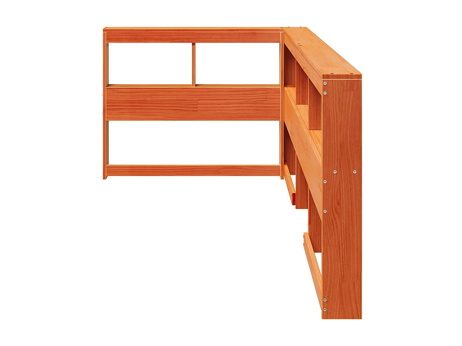 Cabecero cama | Cabezal de cama | Mueble de cabecero estantería forma L marrón encerado 100 cm