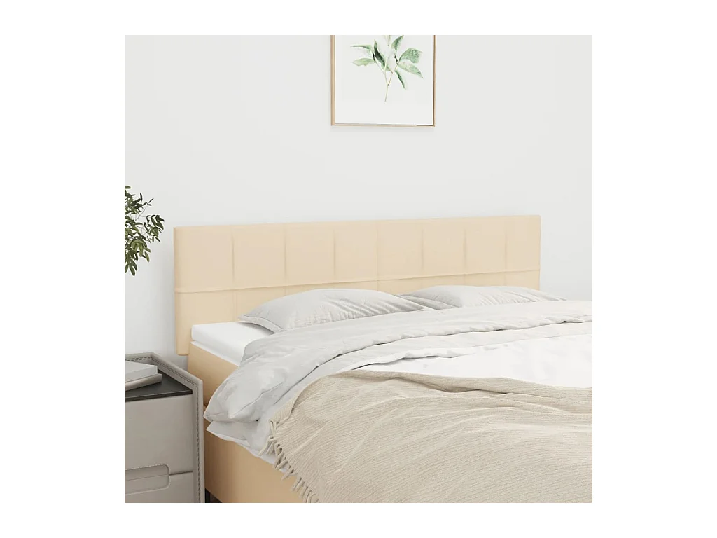 Têtes de lit | Panneaux de tête pour lit Moderne 2 pcs Crème 72x5x78/88 cm Tissu