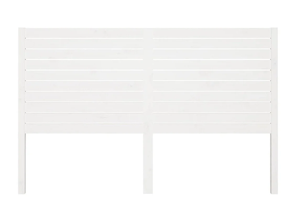 Tête de Lit | Panneau de tête pour lit Moderne Blanc 206x4x100 cm Bois massif de pin