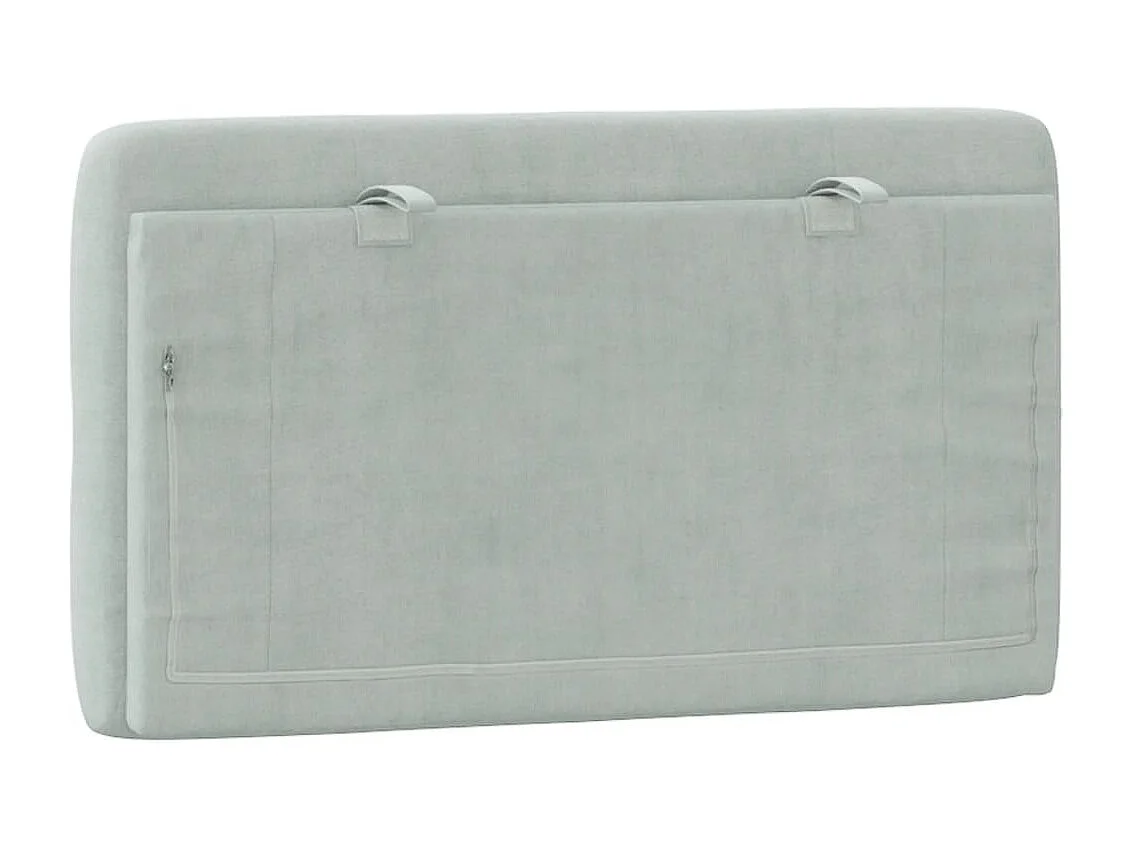 Cabecero de Cama | Cabezal de cama | Mueble de cabecero acolchado terciopelo gris claro 80 cm