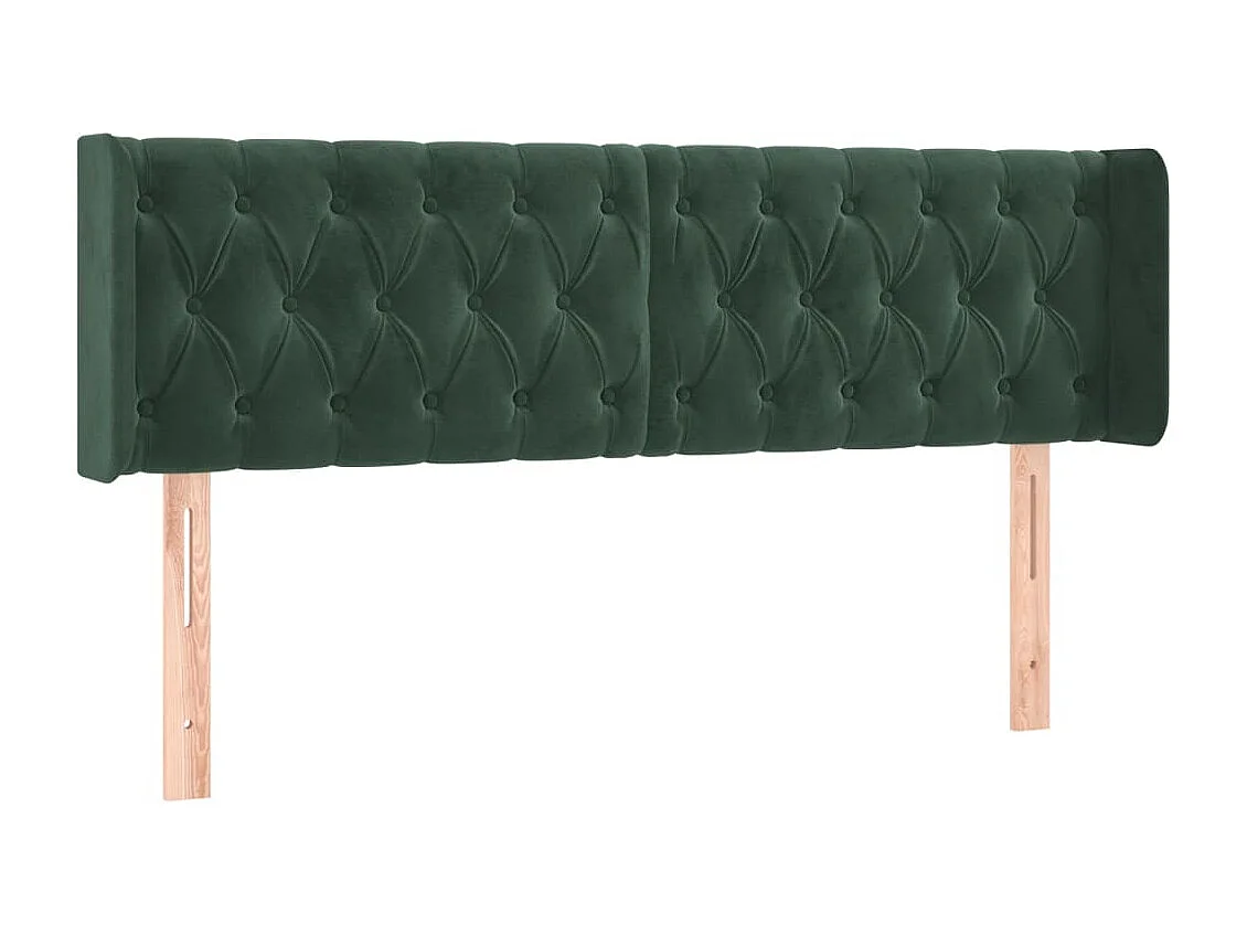 Hoofdbord | Hoofdeinde LED 163x16x78/88 cm fluweel donkergroen