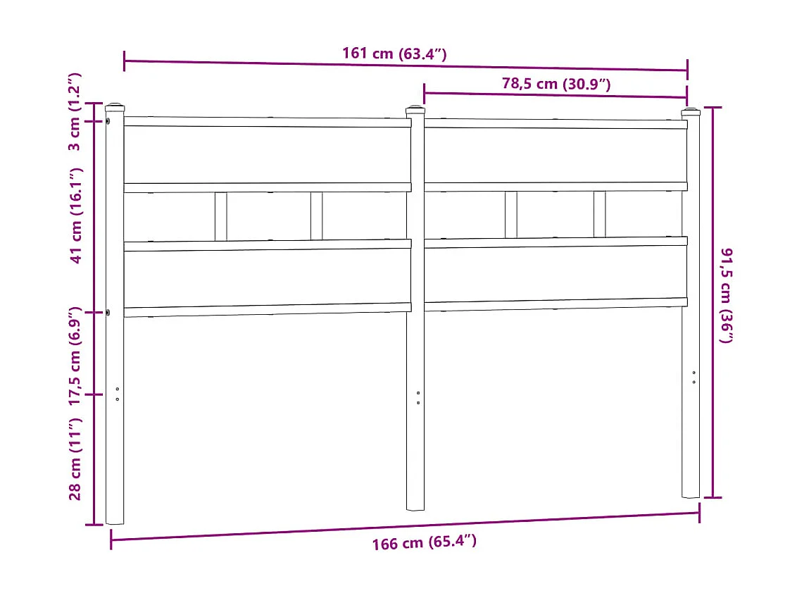 Tête de Lit | Panneau de tête pour lit Moderne chêne marron 160 cm acier et bois d'ingénierie