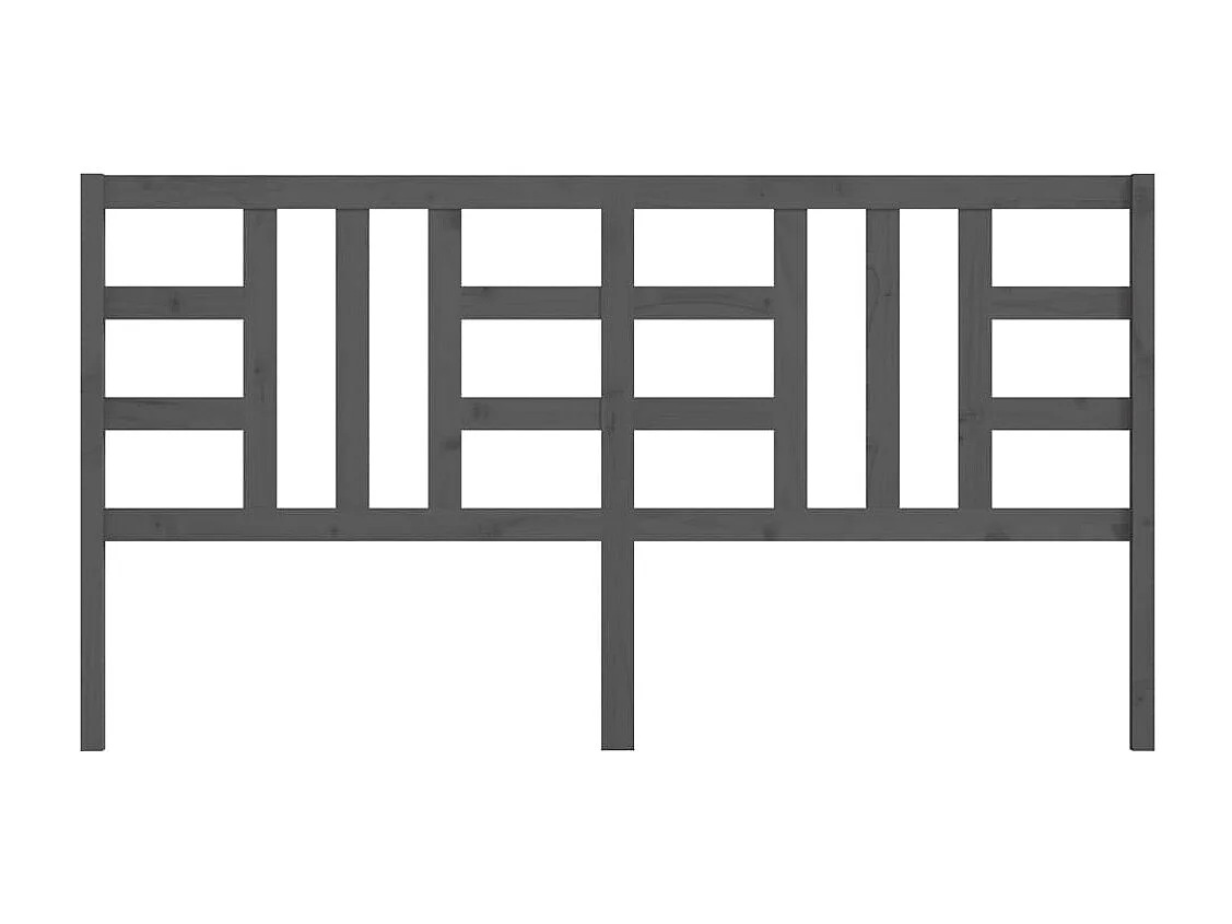 Cabecero de Cama | Cabezal de cama | Mueble de cabecero madera maciza de pino gris 206x4x100 cm