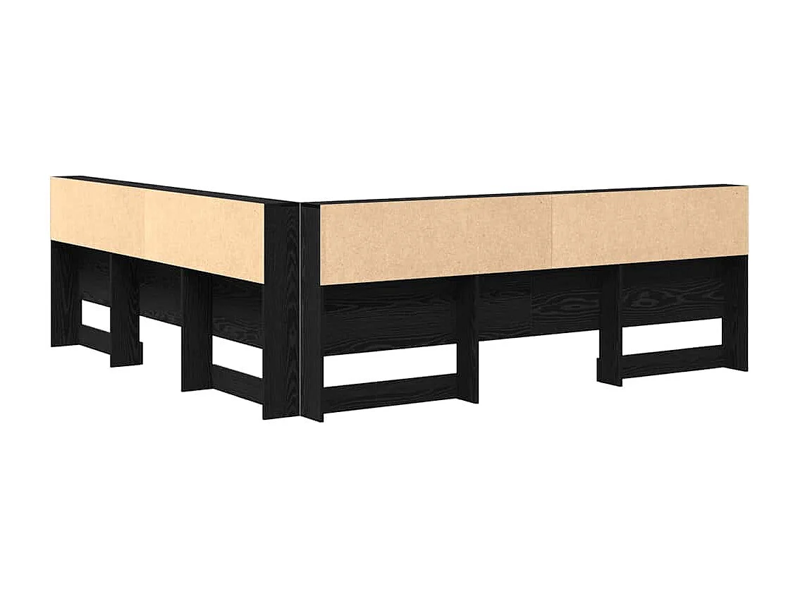 Mueble cabecero con almacenamiento | Cabecera de almacenamiento con estante Roble negro 180 cm