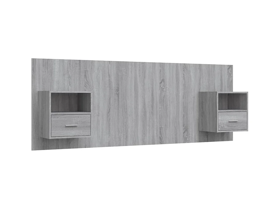 Tête de Lit avec rangement | Tête de lit avec armoires sonoma gris Bois d'ingénierie