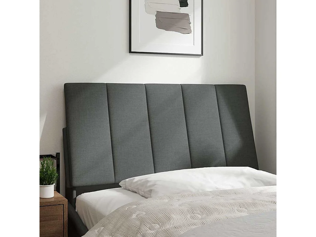 Tête de lit | Coussin de tête de lit | Tête de lit décoratif gris foncé 100 cm tissu