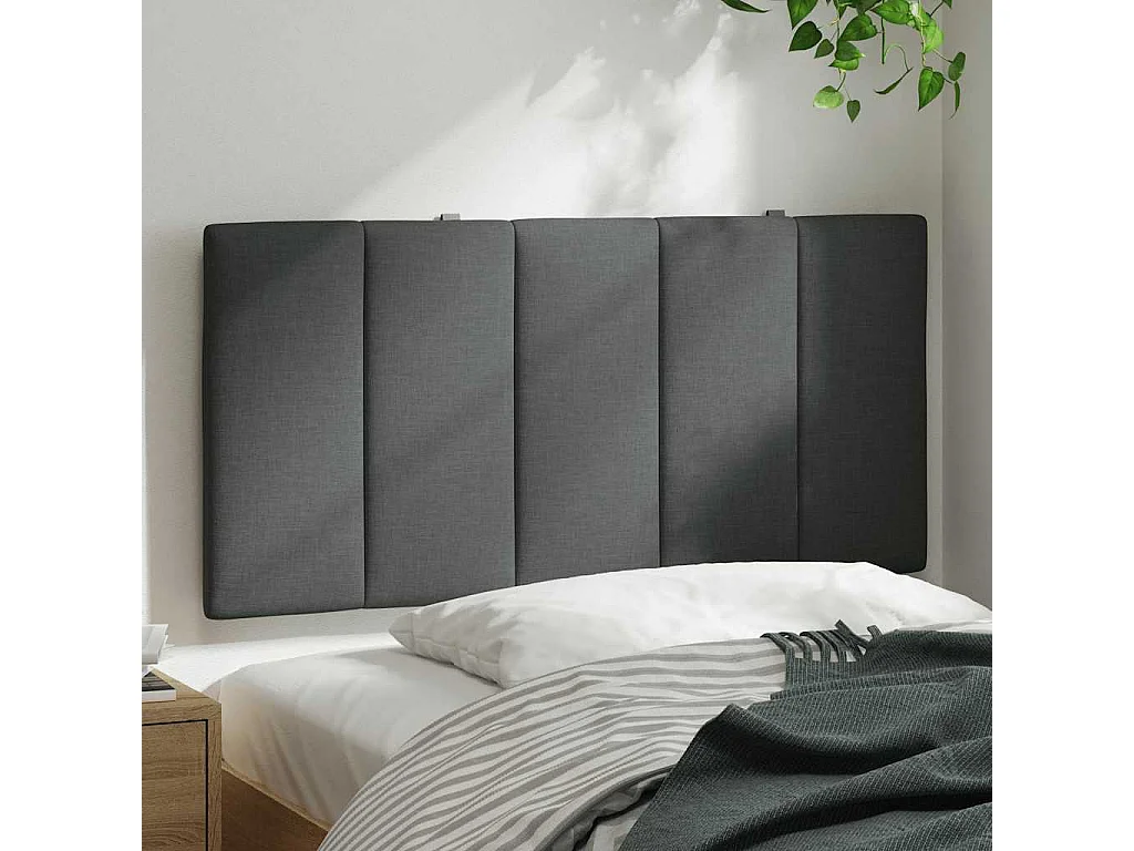 Tête de lit | Coussin de tête de lit | Tête de lit décoratif gris foncé 100 cm tissu