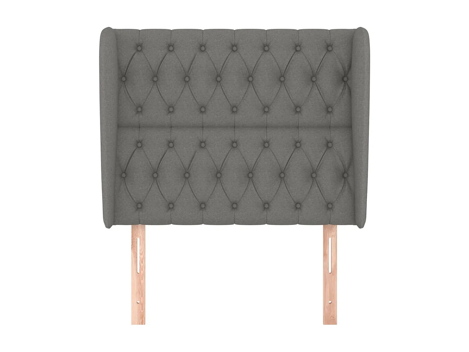 Tête de Lit | Panneau de tête pour lit Moderne avec oreilles Gris foncé 93x23x118/128 cm Tissu